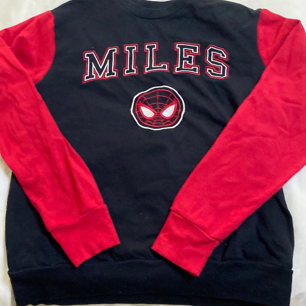 Marvel Spider-Man Miles Morales Collegiate Block Crewmeck Size M